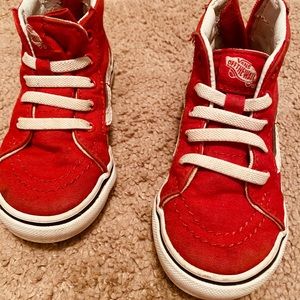 Toddler Red Hi Hightop Vans sneakers